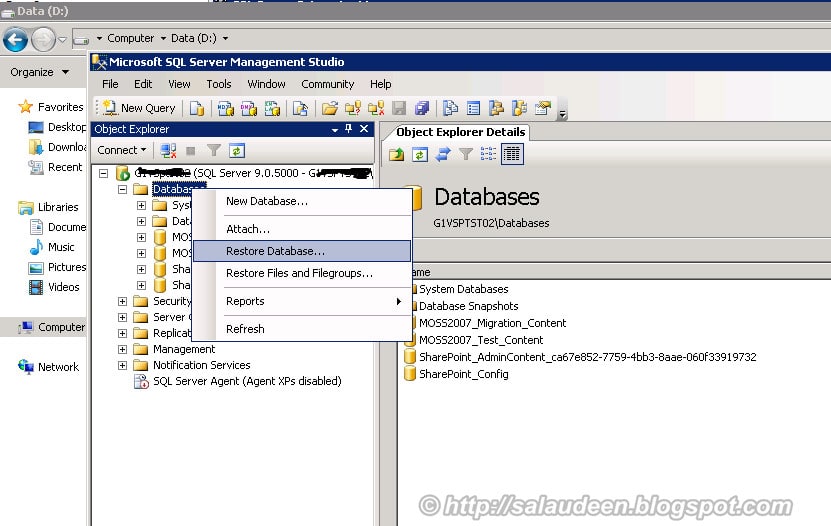 sharepoint 2003 to 2007 database migration