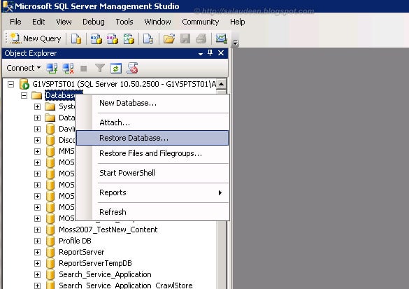 Restore SharePoint 2007 Content Database to SharePoint 2010