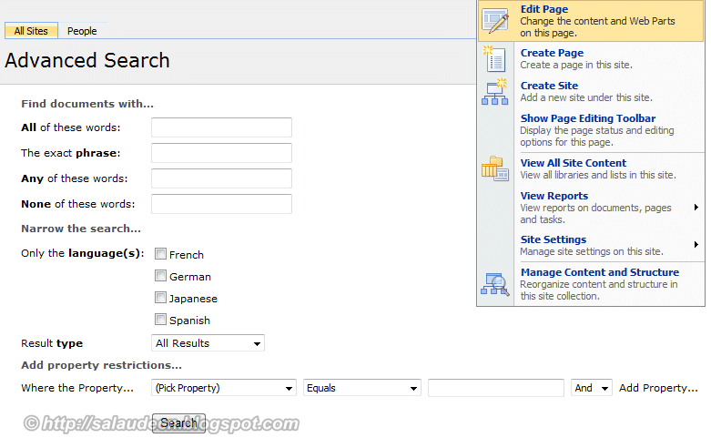 enable advanced search for custom columns sharepoint 2010