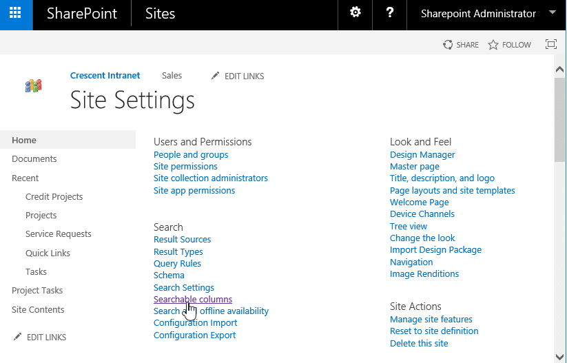 exclude column from sharepoint search