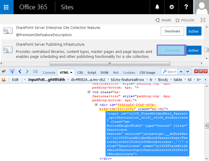 get feature id in sharepoint 2010/2013