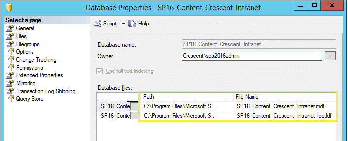 moving a sharepoint database to another drive