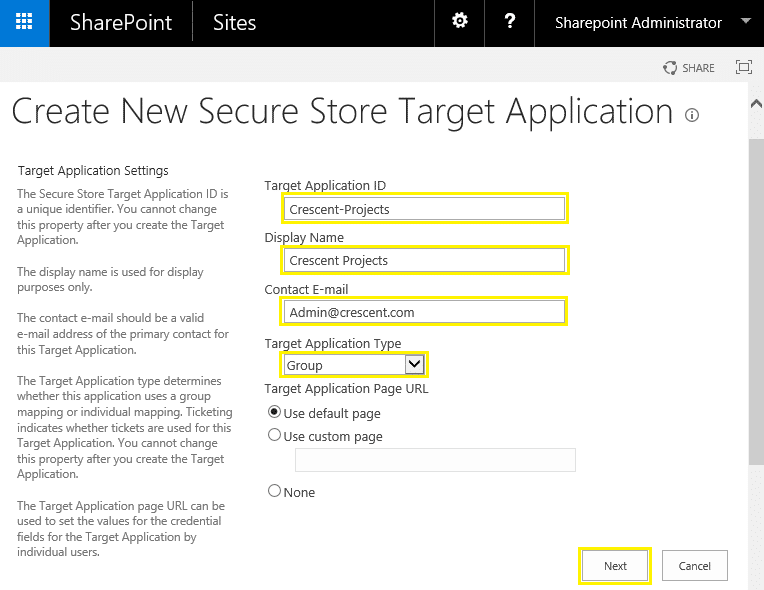 sharepoint secure store application id