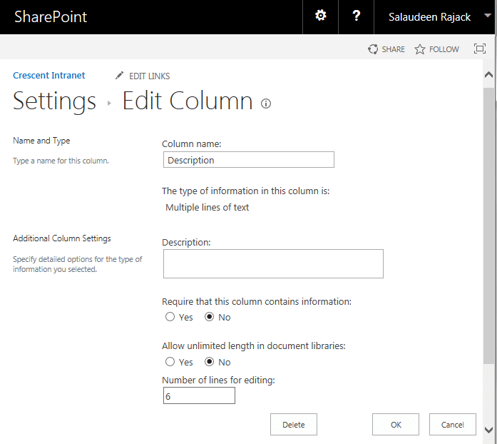 sharepoint document library rich text field