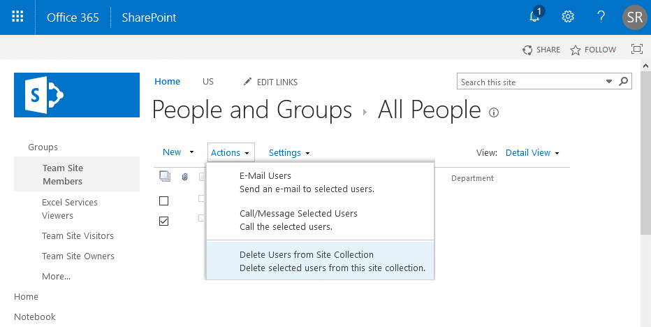 remove external user from sharepoint online