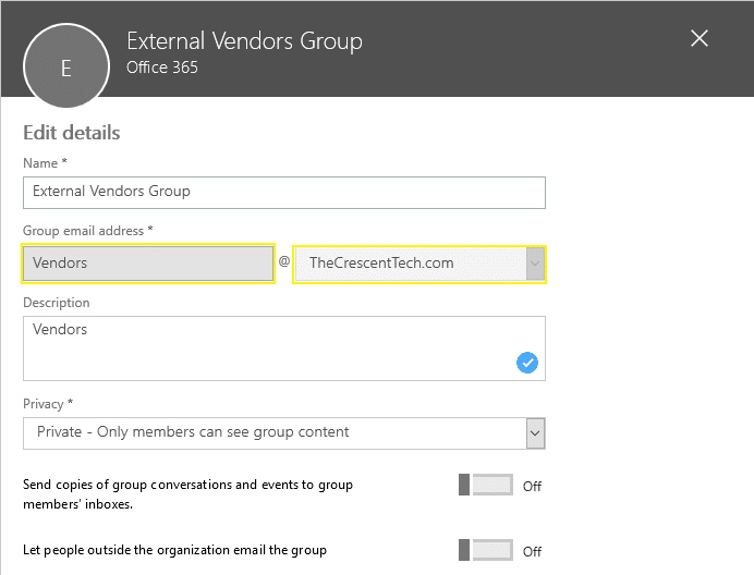 office 365 group change email address powershell