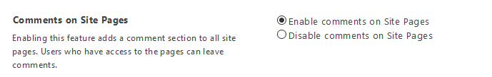 sharepoint online disable comments