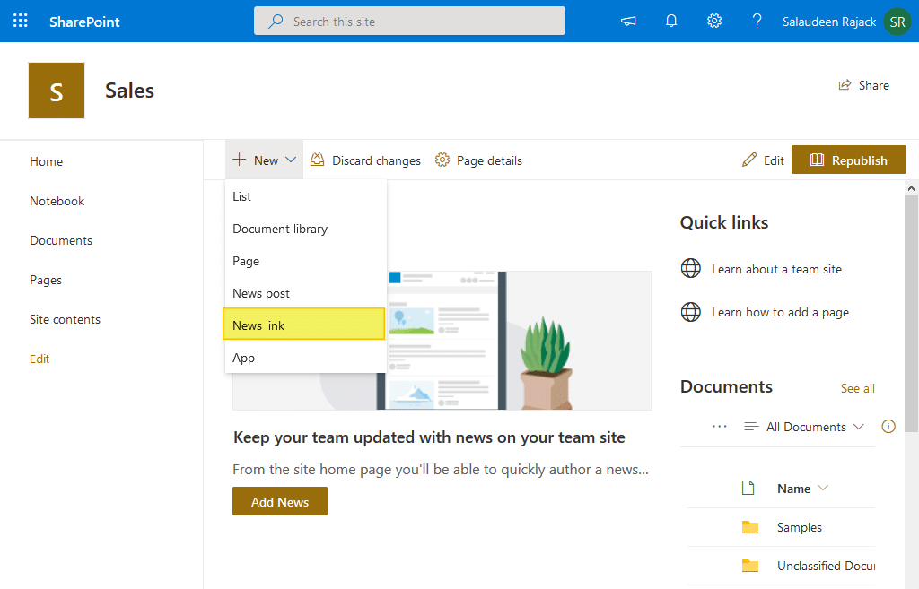sharepoint online redirect home page