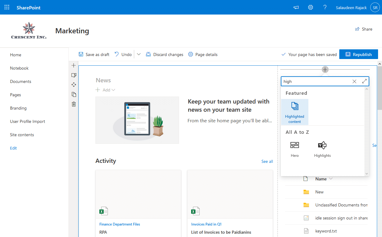 sharepoint online show all subsites