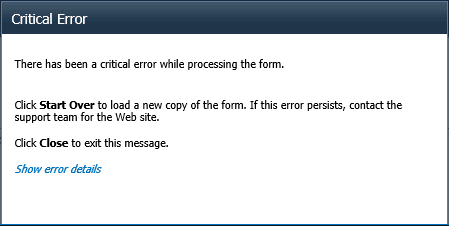 There has been a critical error while processing the form. Object doesn't support property or method 'addEventListener' 