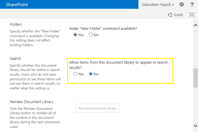 sharepoint 2013 search exclude list