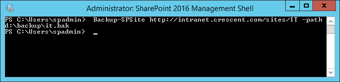 backup a site collection in sharepoint 2016 using powershell
