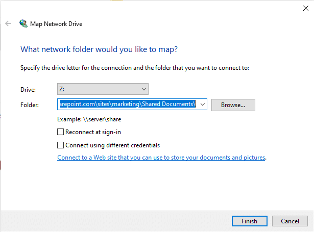 map network drive in sharepoint online