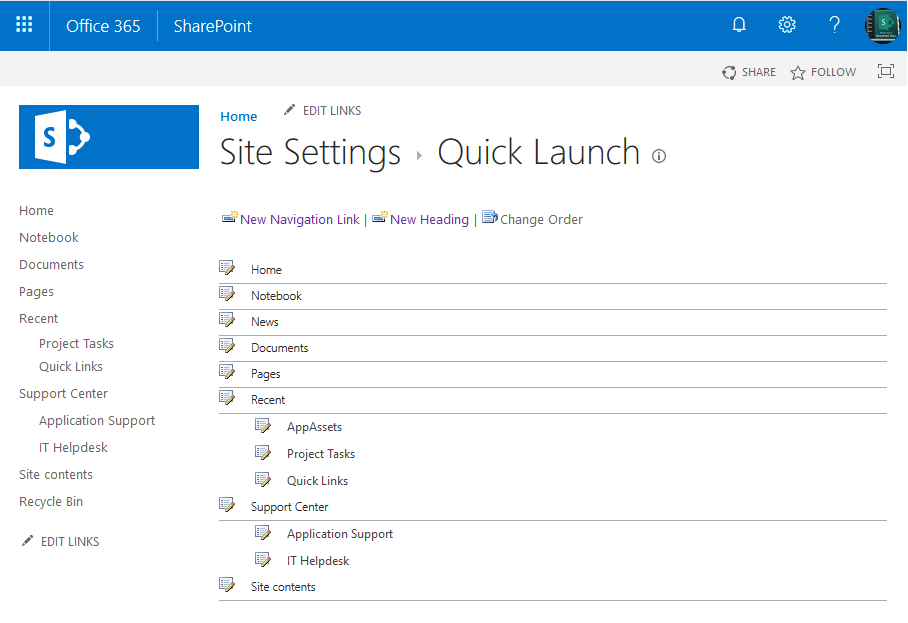 powershell to add link to quick launch navigation in sharepoint online