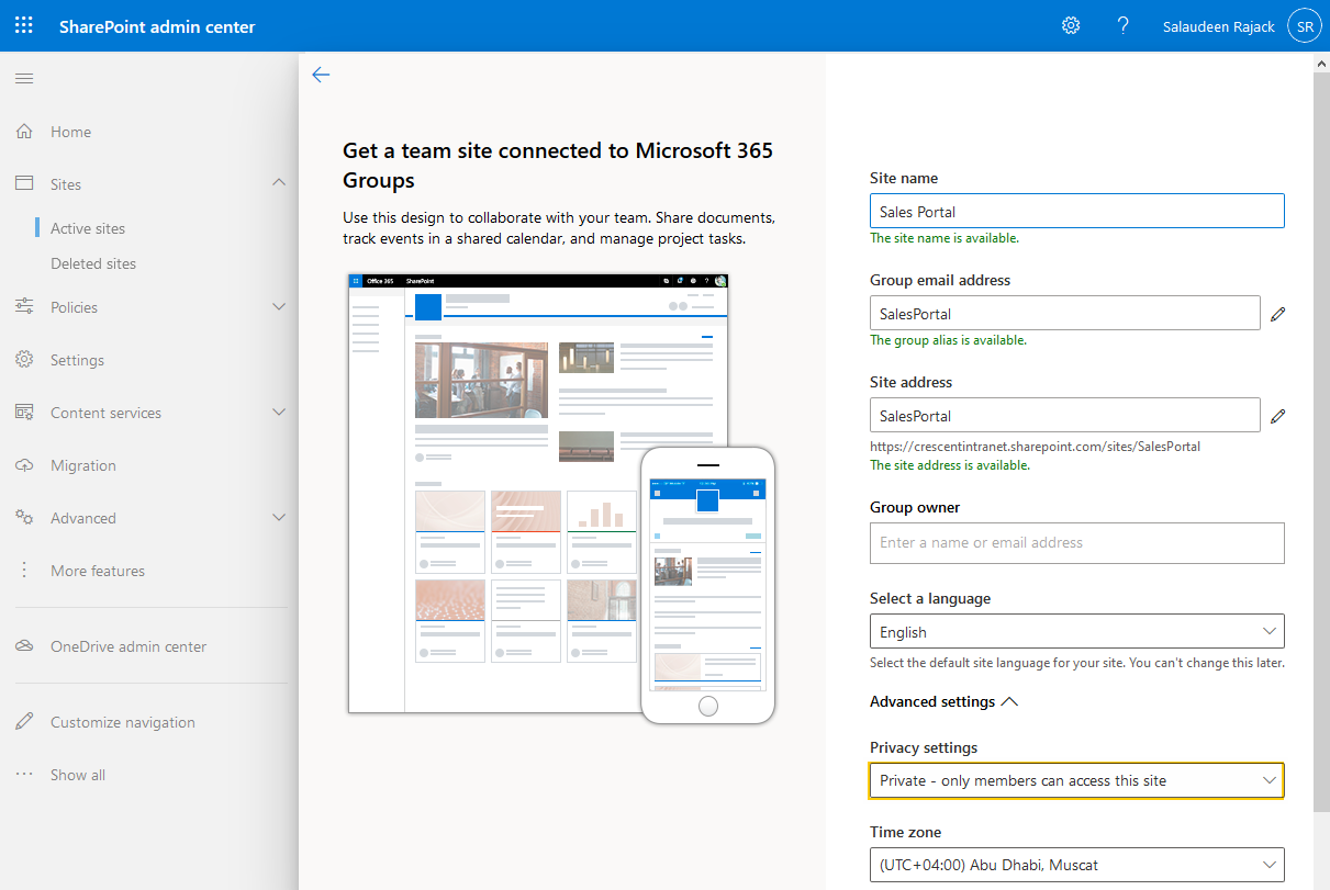 sharepoint online change site from public to private