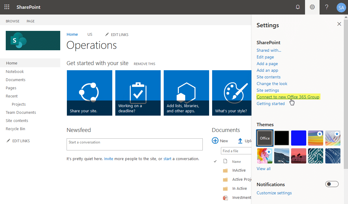 sharepoint online change site from classic to modern