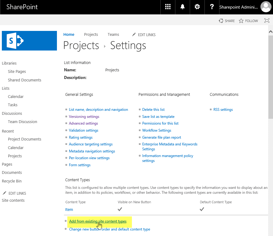 sharepoint online powershell add content type to library