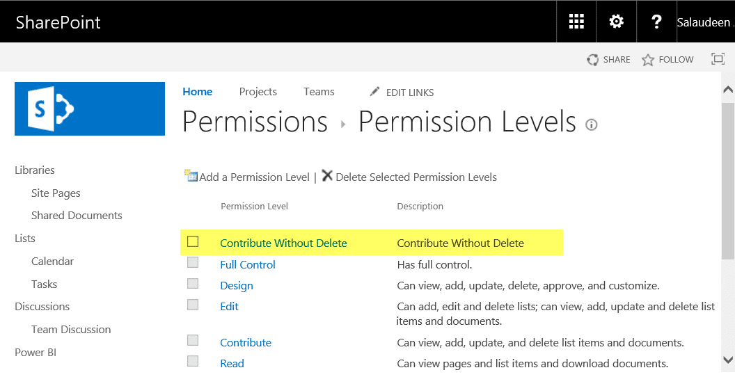 sharepoint online powershell create permission level