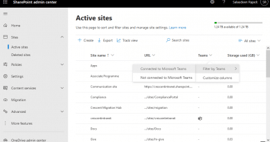 Find Microsoft Teams Connected SharePoint Online Sites