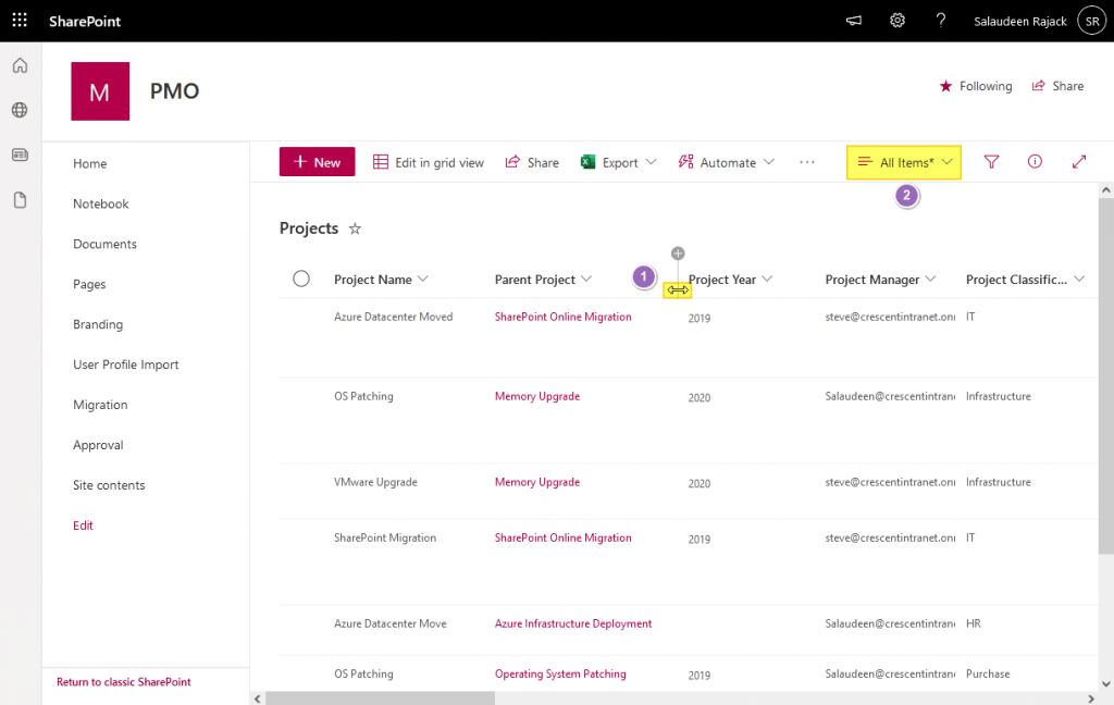 resize columns in sharepoint online list view