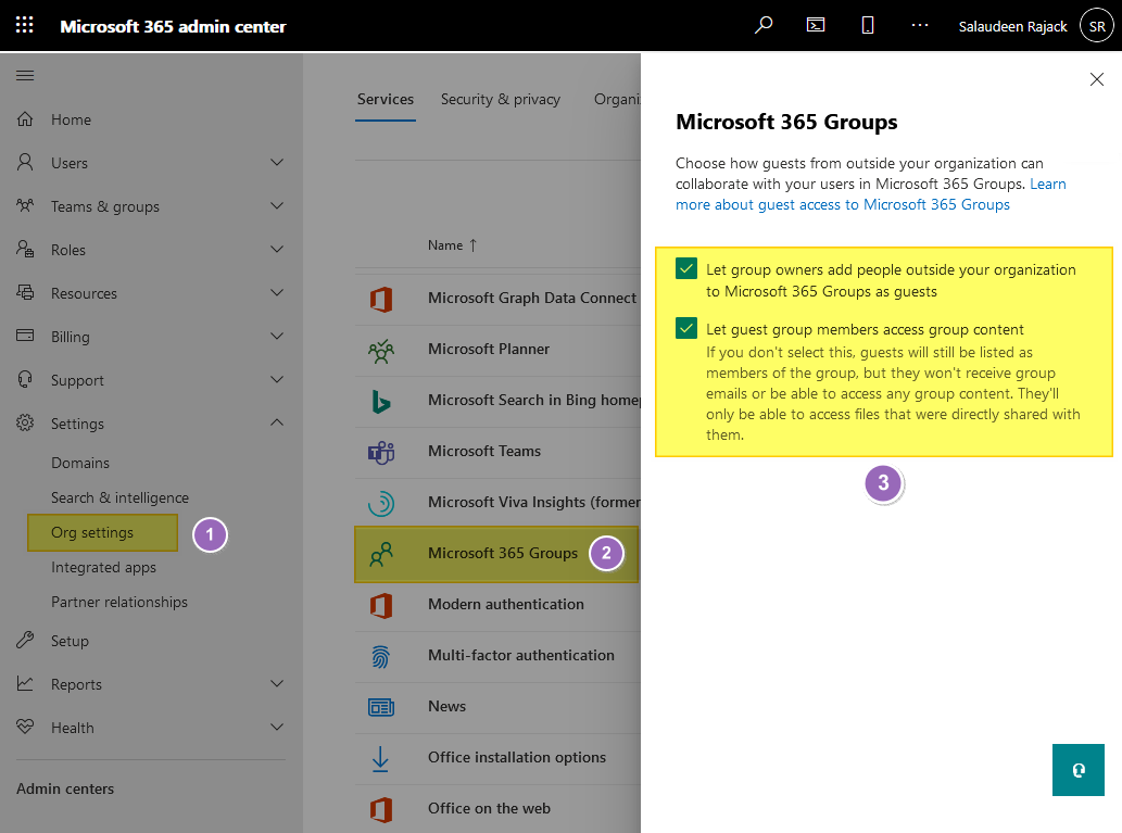 enable guest user access microsoft 365 group