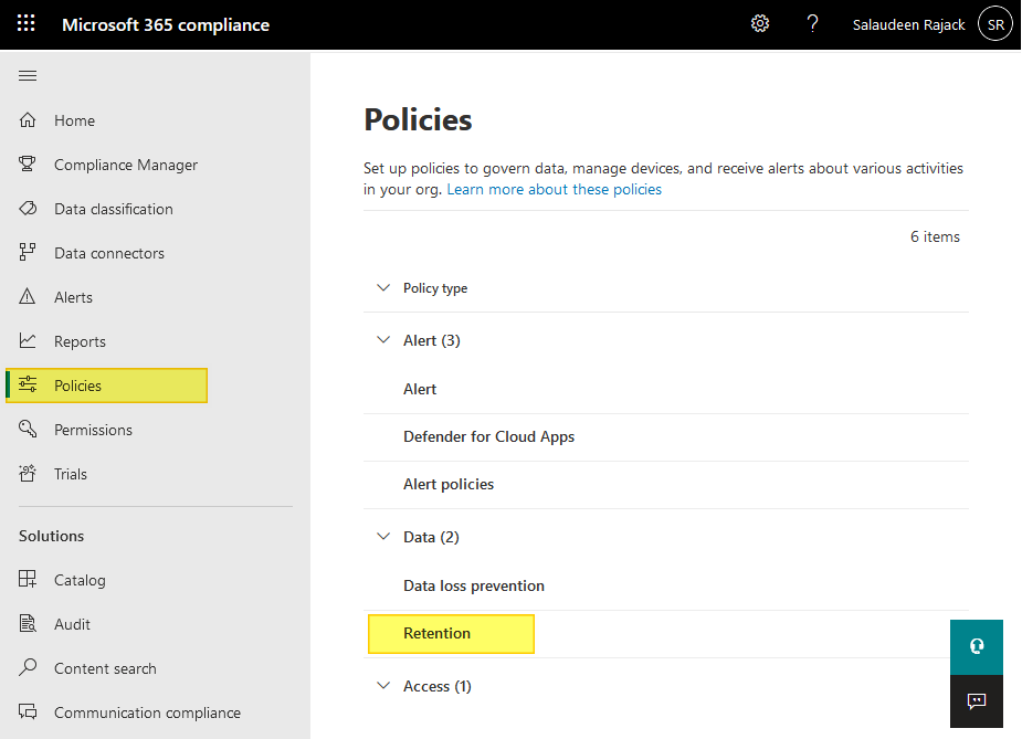 remove retention policy from sharepoint online site