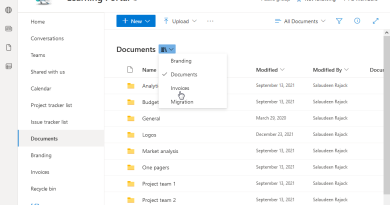 sharepoint online document library switch drop down