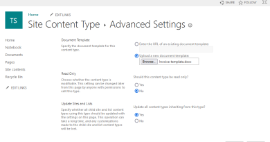 sharepoint online content type template