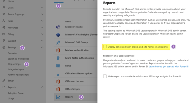 display user names instead of guids in microsoft 365 reports