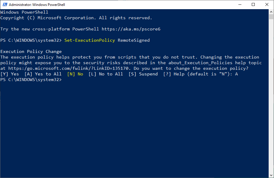 Fix for PowerShell Script cannot be loaded because running scripts is disabled on this system error