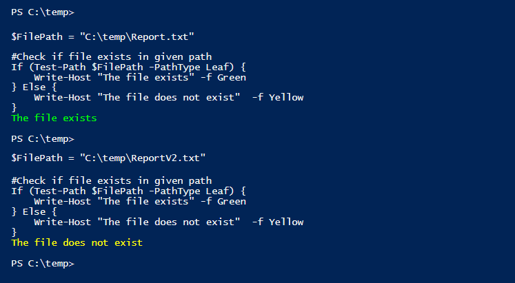 PowerShell Check File Exists