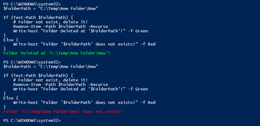 PowerShell to Check if Folder Exists