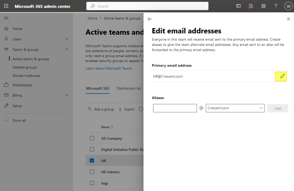 change office 365 group email address using powershell