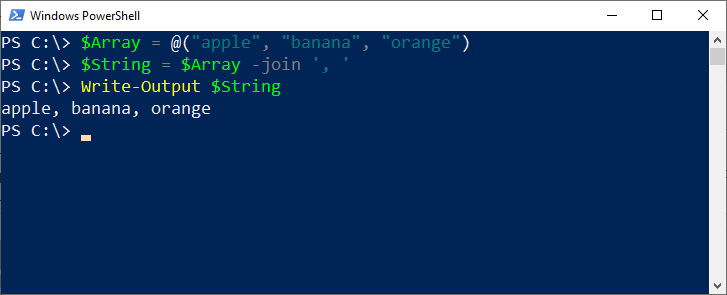 join array in powershell