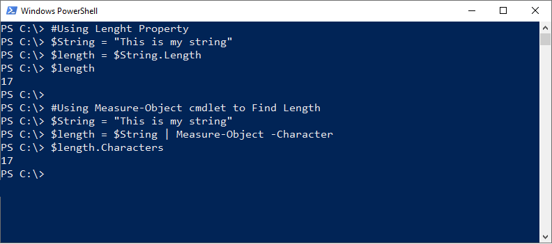 find string length in powershell